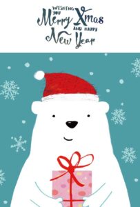 クリスマスシロクマイラスト