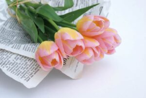 ピンクチューリップ花束